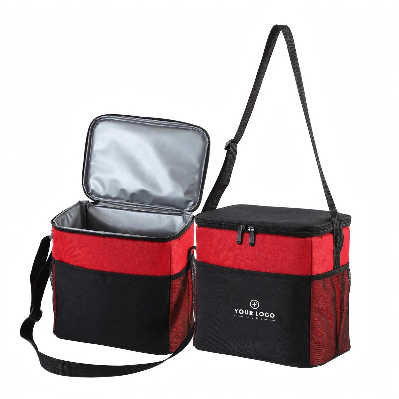 Two-Tone Insulated Cooler Bag With Shoulder Strap