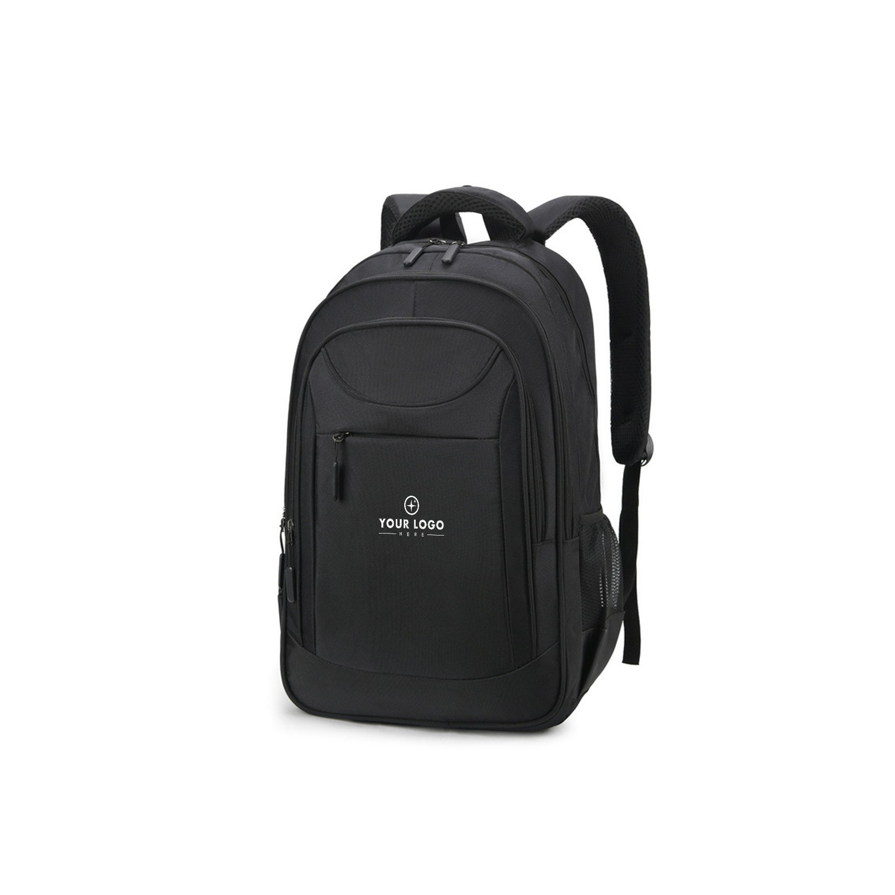 Everyday Backpack With Zippered Front Pocket - Black