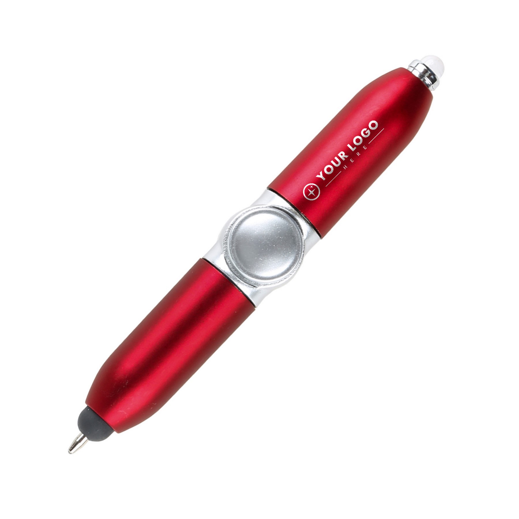 Curvy LED Flashlight Stylus Ballpoint Pen