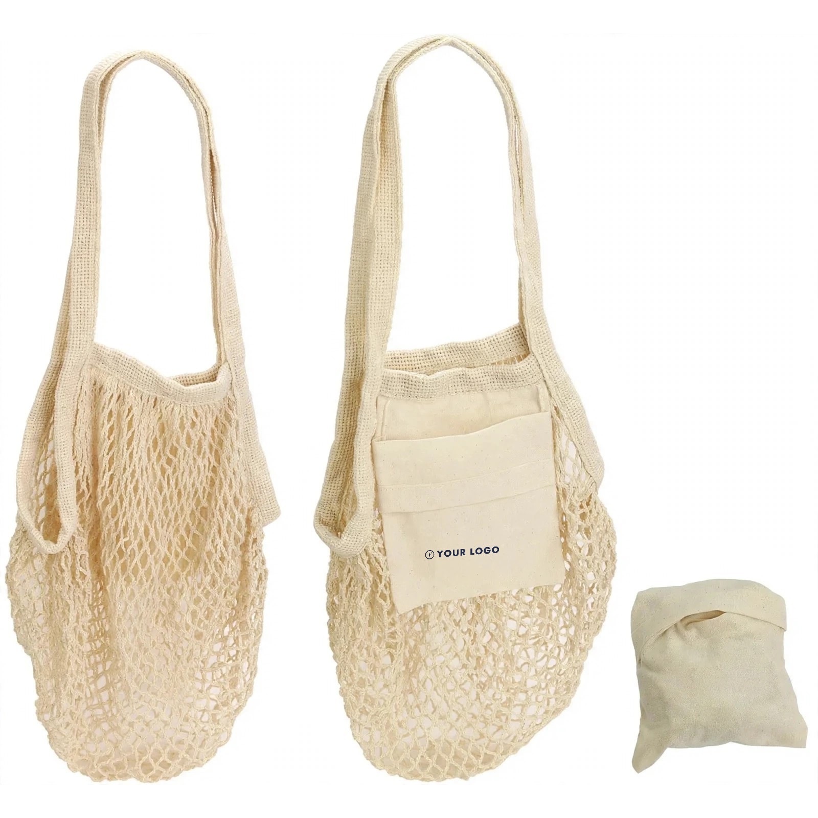 Collapsible Cotton Mesh Tote Bag