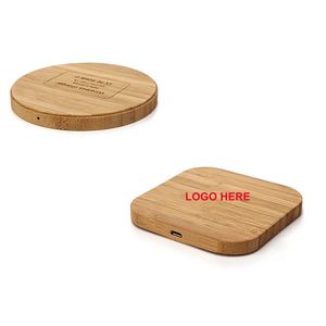 15W Bamboo Wood Wireless Charger - Wood Brown