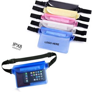 Waterproof Bag w/Adjustable Waist Strap - Black