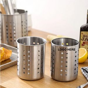 Stainless Steel Utensil Holder - Silver