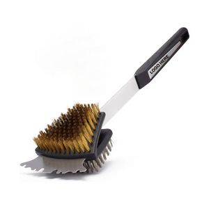 Grill Brush w/Scraper - Black/Silver/Gold