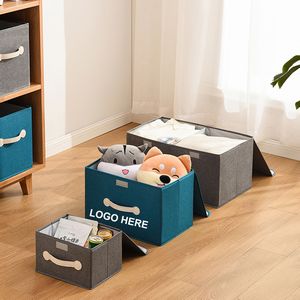 Collapsible Storage Bins w/Lids - Blue