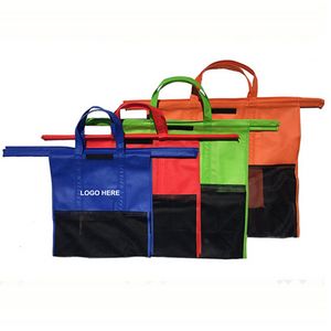Non-Woven Mesh Tote Bags - Orange/Black