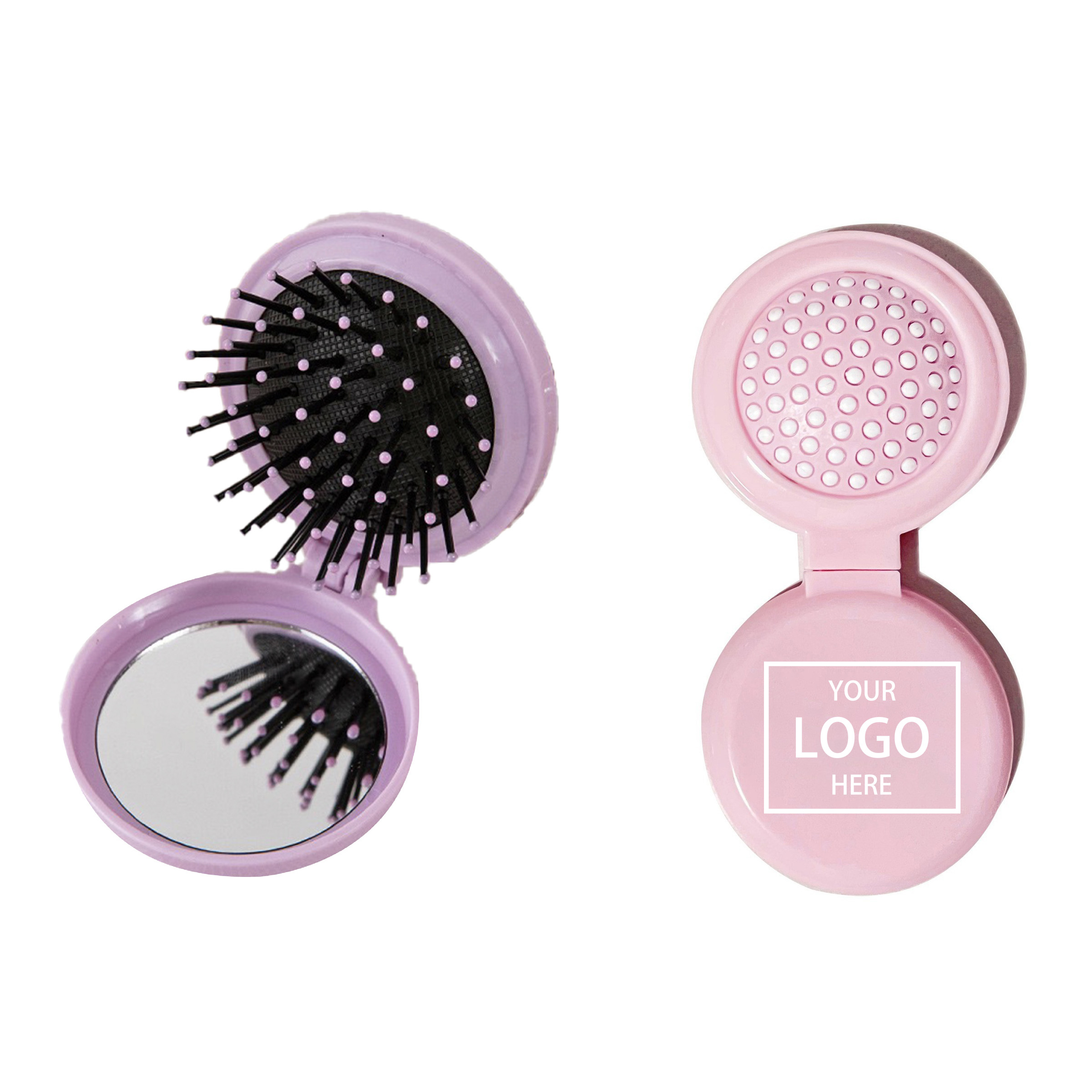 Hair Brush With Mirror - Black