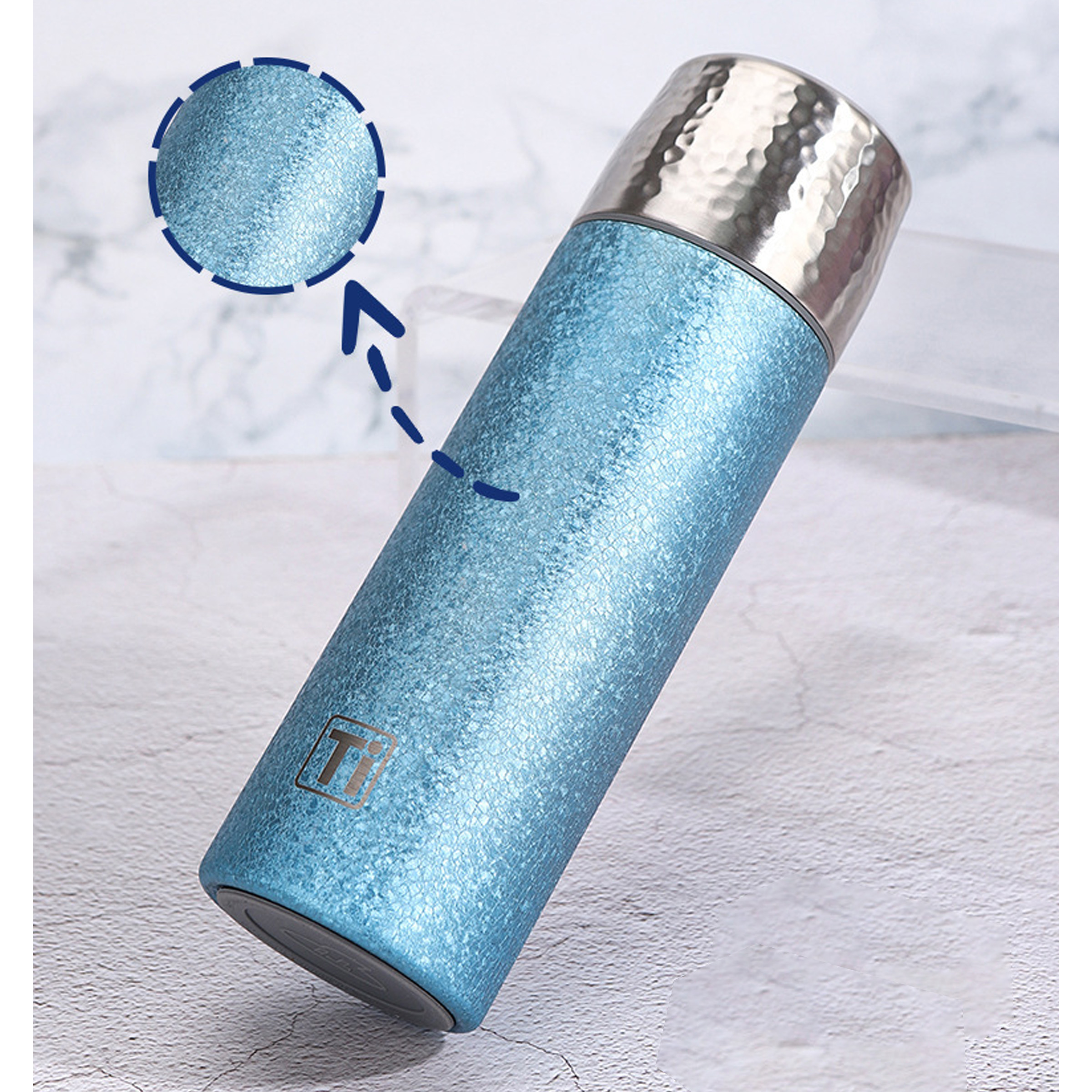 Hammered Titanium Tea Infuser Tumbler
