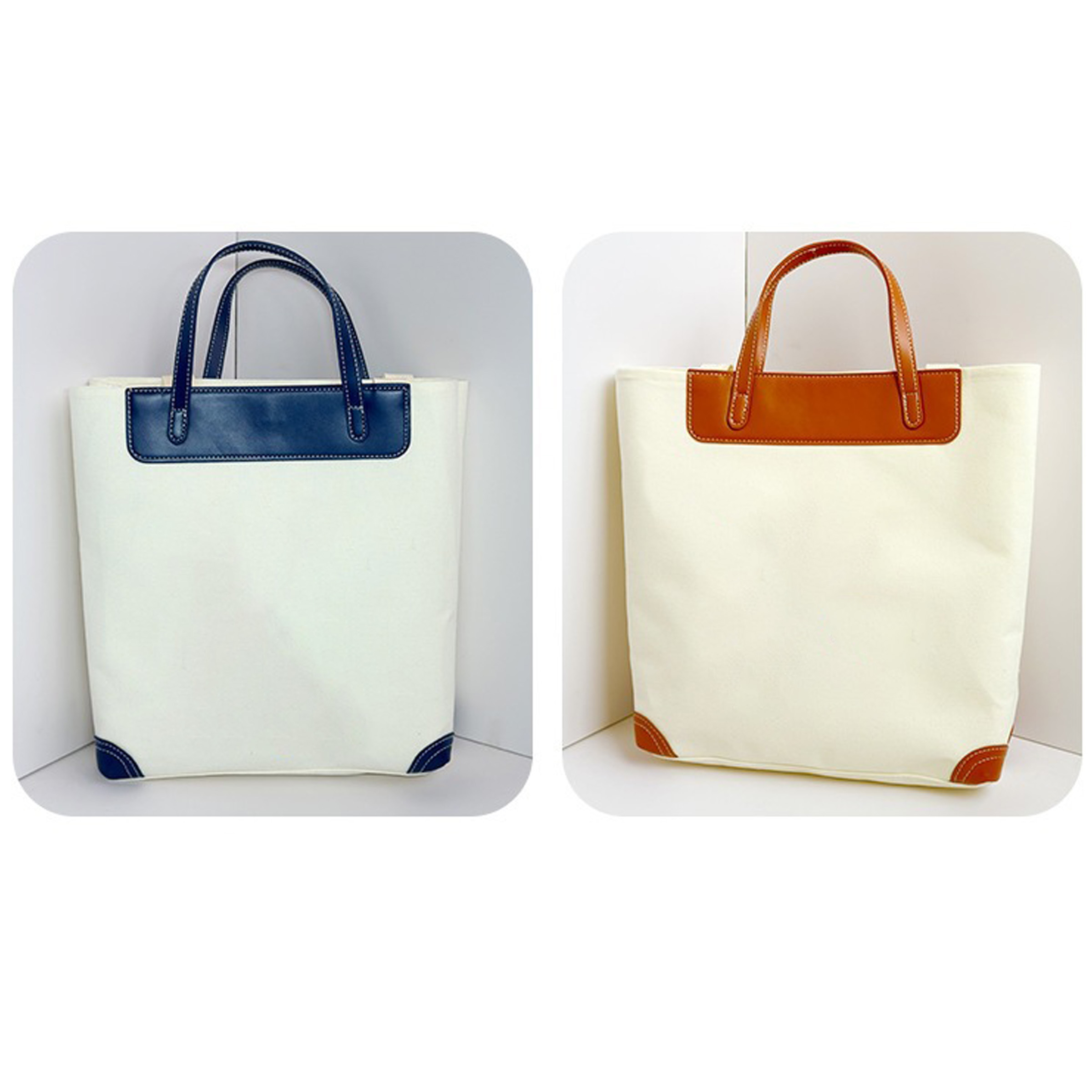 Leather Corner Tote Bag