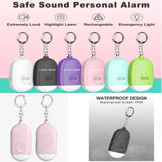 130 dB Self Defense Alarm Keychain w/Emergency Flashlight