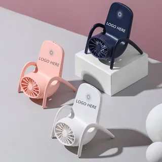 Mini USB Fan w/Mobile Phone Holder and Night Light