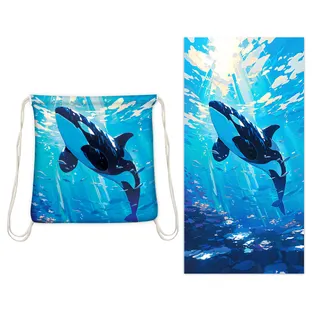 Printed Beach Towel Backpack