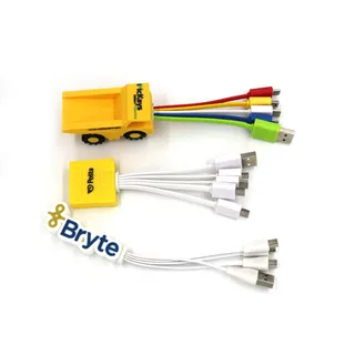 Custom Shape PVC 3-in-1 Charging Cable