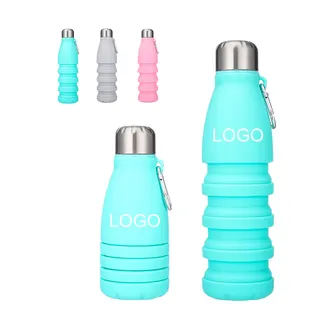 19 Oz. Silicone Collapsible Water Bottles