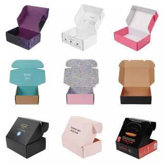 Custom Corrugated Box Tuck Packaging w/4C Printing