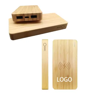 10000mAh Eco-Friendly Bamboo Wireless Power Bank