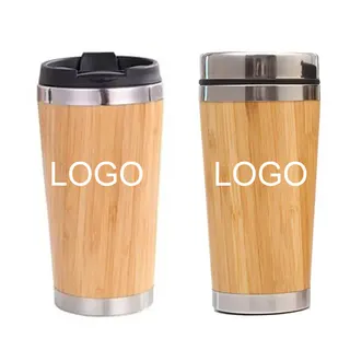 15 Oz. Stainless Steel Bamboo Tumbler