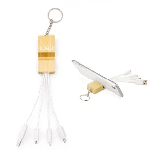 4-in-1 Bamboo Charging Cable and Phone Stand