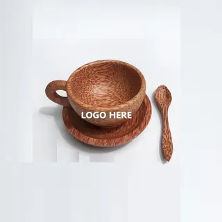 Wooden Coffee Mug w/Saucer