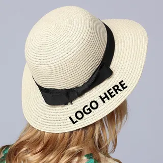 Paper Straw Wide Brim Beach Hat