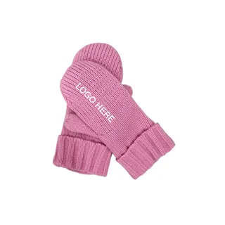 Acrylic Knit Mittens w/Fleece Lining