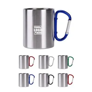 7.5 oz Stainless Steel Carabiner Camp Mug