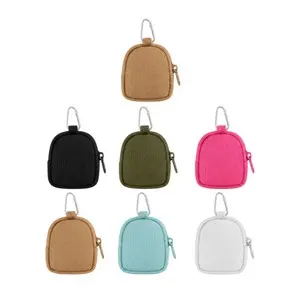 Mini Tactical Zipper Coin Pouch With Carabiner Keychain