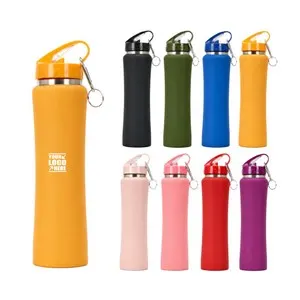 25 Oz Double Wall Stainless Steel Water Bottle With Straw Lid