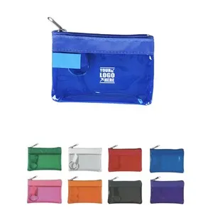 Clear PVC Oxford Cloth Zipper Coin Purse