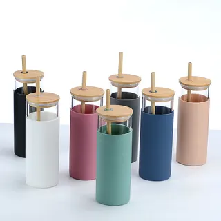 20 Oz. Glass Tumbler w/Lid & Straw
