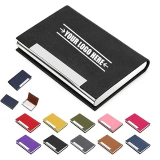 PU Leather Stainless Steel Business Card Case