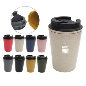 12 oz Wheat Straw Drinking Cup with Lid