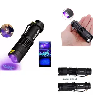 Tactical LED UV Zoom Flashlight