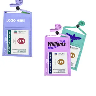 Large Non-Woven Neck Wallet w/Adjustable 3/8" Lanyard