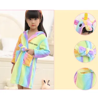 Kids' Coral Fleece Hooded Robe