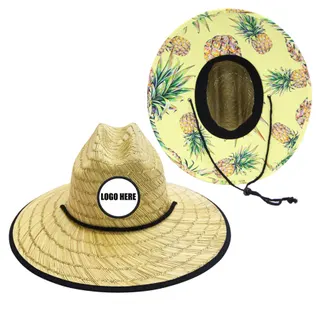 Wide Brim Straw Lifeguard Hat