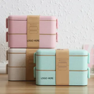 2 Layer Wheat Grass Lunch Box