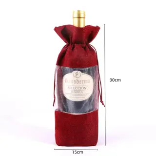 Simple Linen Wine Bag