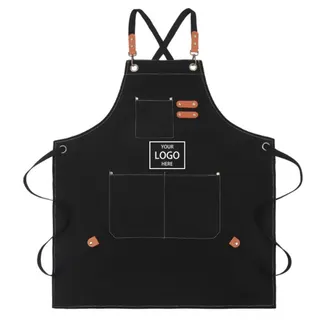 Canvas Leather Cross Back Apron