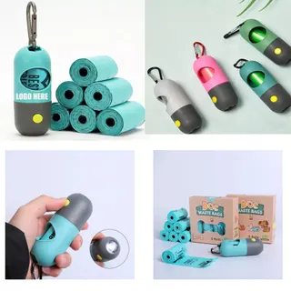 Waste Bag Dispenser w/LED Flashlight
