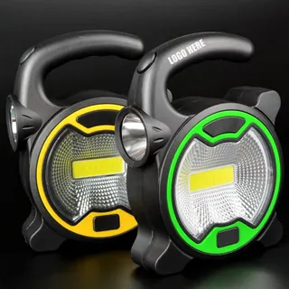Round COB Lantern w/LED Flashlight