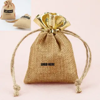 Rough Jute Burlap Pouch