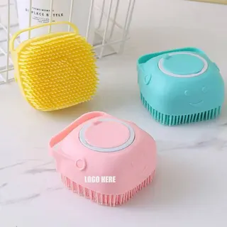 Silicone Exfoliating Bath Shower Brush w/Soap Dispenser