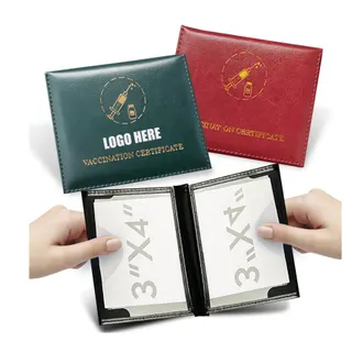 Bifold Leatherette Vaccination Card Holder