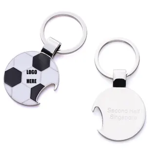 Soccer Shape Key Chain w/Bottle Opener