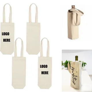 Single Wine Bottle Canvas Totes