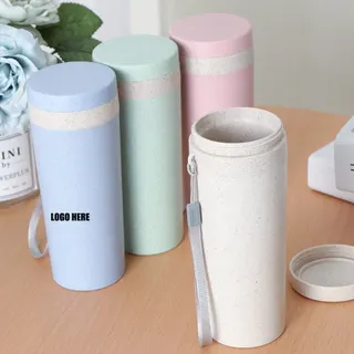 Wheat Straw Reusable Water Bottle - Pink