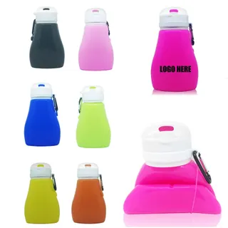 500 Ml Silicone Sport Water Bottle - Black/White