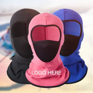 Fleece Ski Face Mask Neck Warmer Gaiter - Black