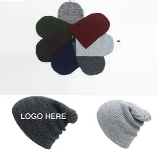 Knit Beanie Hats - Gray
